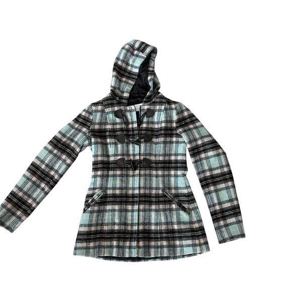 New York & Company Women's Wool‎ Plaid Toggle Coat XS Multicolor Casual - Picture 1 of 5